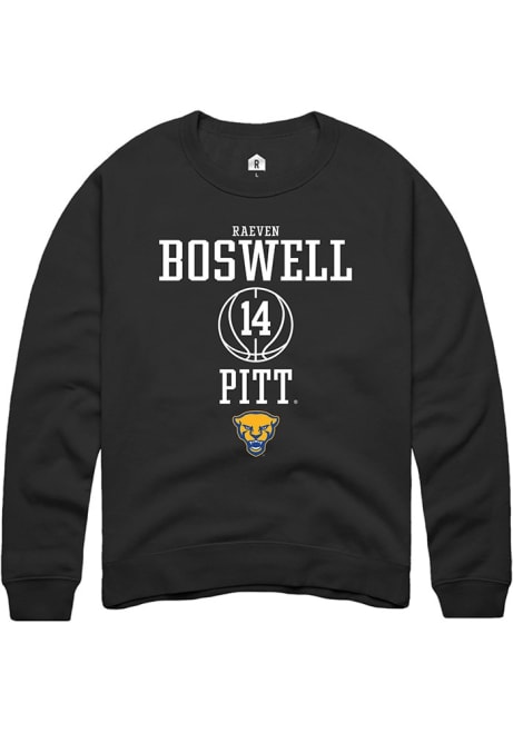 Raeven Boswell Rally Mens Black Pitt Panthers NIL Sport Icon Crew Sweatshirt