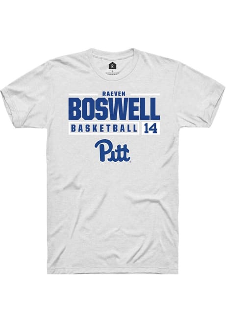 Raeven Boswell White Pitt Panthers NIL Stacked Box Short Sleeve T Shirt