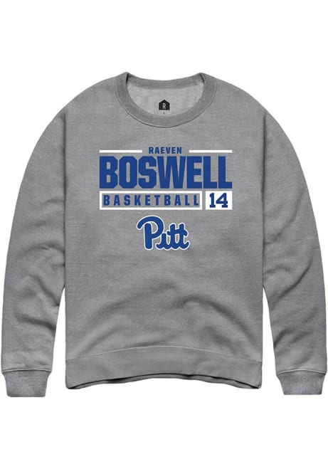 Raeven Boswell Rally Mens Graphite Pitt Panthers NIL Stacked Box Crew Sweatshirt