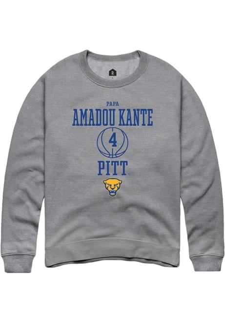 Papa Amadou Kante Rally Mens Graphite Pitt Panthers NIL Sport Icon Crew Sweatshirt