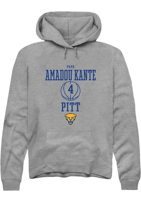 Papa Amadou Kante Rally Mens Graphite Pitt Panthers NIL Sport Icon Hooded Sweatshirt