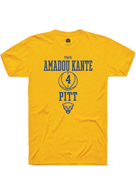 Papa Amadou Kante Gold Pitt Panthers NIL Sport Icon Short Sleeve T Shirt