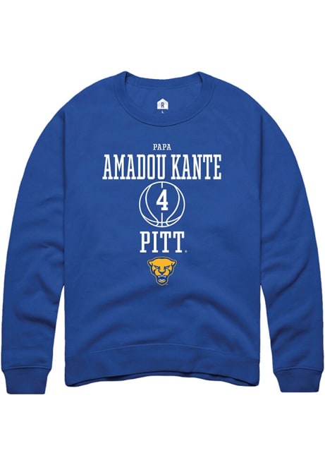 Papa Amadou Kante Rally Mens Blue Pitt Panthers NIL Sport Icon Crew Sweatshirt