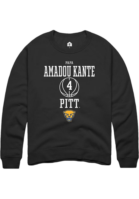 Papa Amadou Kante Rally Mens Black Pitt Panthers NIL Sport Icon Crew Sweatshirt