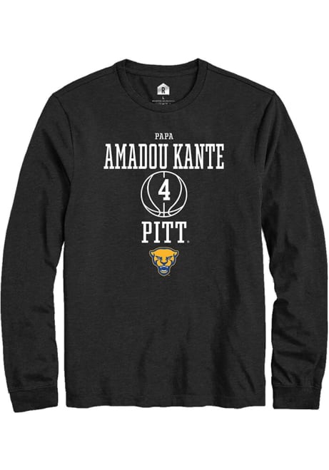 Papa Amadou Kante Rally Mens Black Pitt Panthers NIL Sport Icon Tee