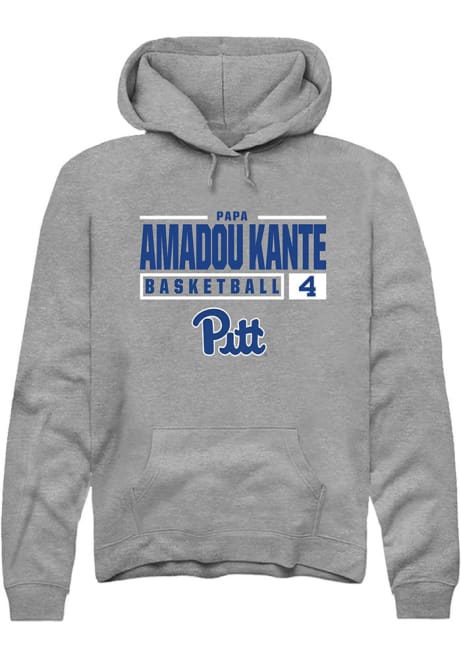 Papa Amadou Kante Rally Mens Graphite Pitt Panthers NIL Stacked Box Hooded Sweatshirt