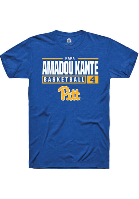 Papa Amadou Kante Blue Pitt Panthers NIL Stacked Box Short Sleeve T Shirt