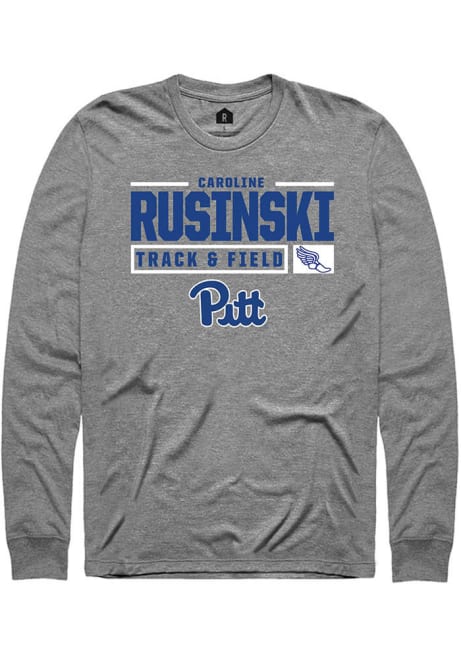 Caroline Rusinski Rally Mens Graphite Pitt Panthers NIL Stacked Box Track Tee