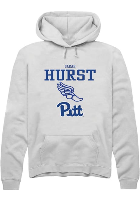 Sarah Hurst Rally Mens White Pitt Panthers NIL Sport Icon Track Hooded Sweatshirt