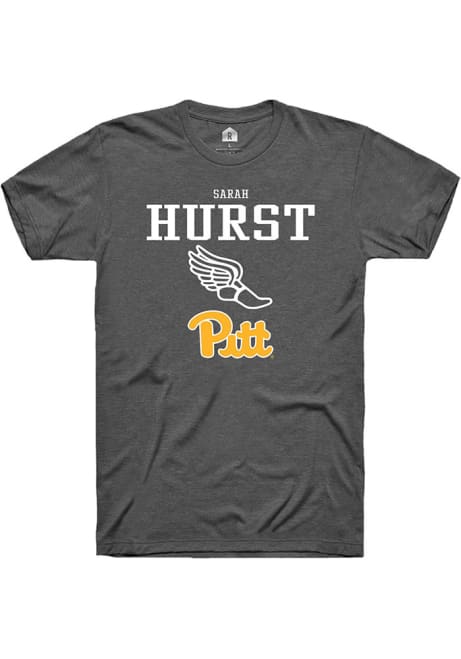 Sarah Hurst Dark Grey Pitt Panthers NIL Sport Icon Track Short Sleeve T Shirt