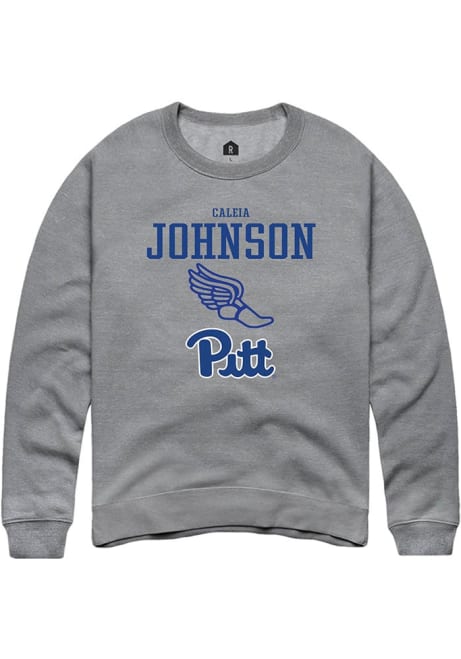 Caleia Johnson Rally Mens Graphite Pitt Panthers NIL Sport Icon Crew Sweatshirt