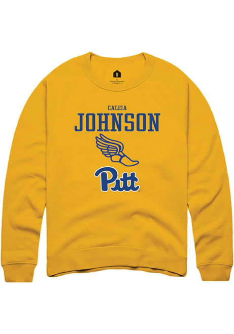 Caleia Johnson Rally Mens Gold Pitt Panthers NIL Sport Icon Crew Sweatshirt