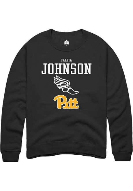 Caleia Johnson Rally Mens Black Pitt Panthers NIL Sport Icon Crew Sweatshirt