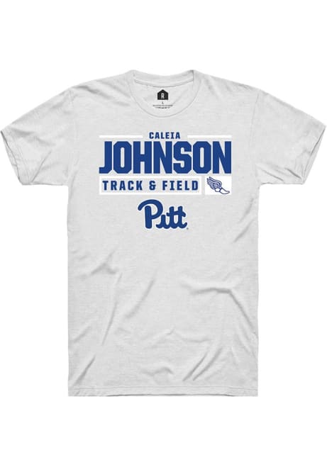 Caleia Johnson White Pitt Panthers NIL Stacked Box Short Sleeve T Shirt