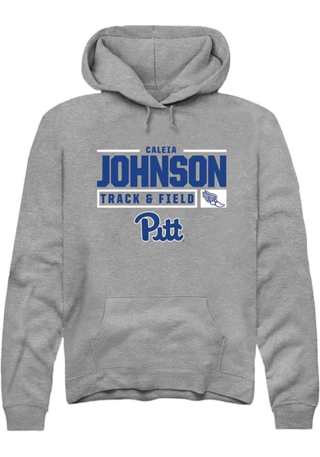 Caleia Johnson Rally Mens Graphite Pitt Panthers NIL Stacked Box Hooded Sweatshirt