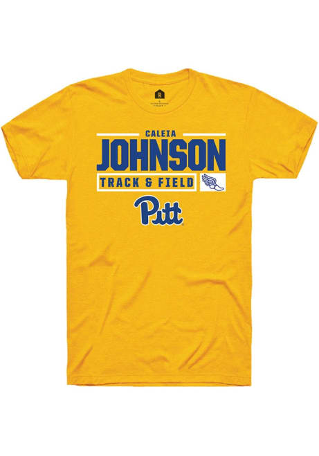 Caleia Johnson Gold Pitt Panthers NIL Stacked Box Short Sleeve T Shirt