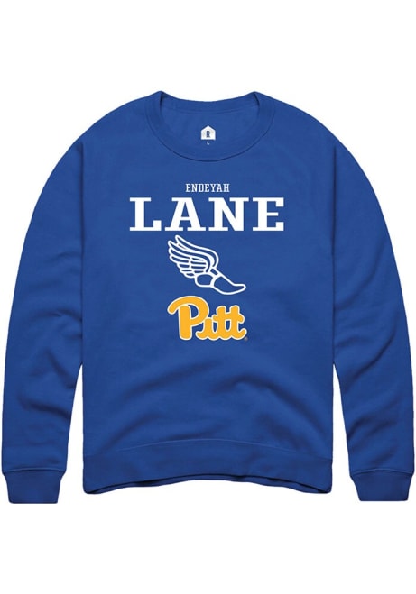 Endeyah Lane Rally Mens Blue Pitt Panthers NIL Sport Icon Crew Sweatshirt