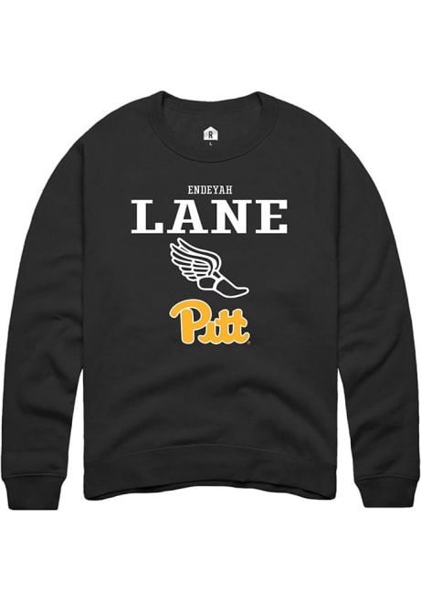 Endeyah Lane Rally Mens Black Pitt Panthers NIL Sport Icon Crew Sweatshirt