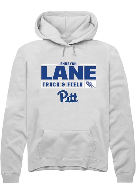 Endeyah Lane Rally Mens White Pitt Panthers NIL Stacked Box Hooded Sweatshirt