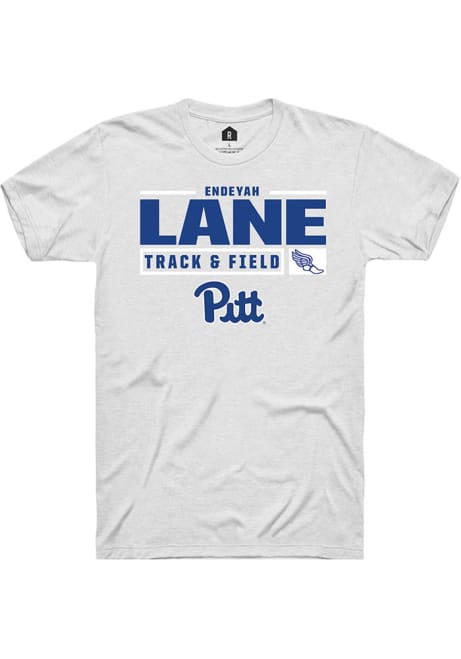 Endeyah Lane White Pitt Panthers NIL Stacked Box Short Sleeve T Shirt