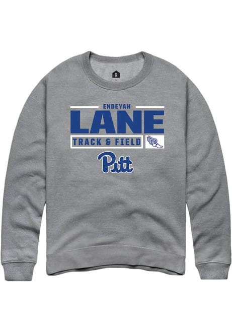 Endeyah Lane Rally Mens Graphite Pitt Panthers NIL Stacked Box Crew Sweatshirt