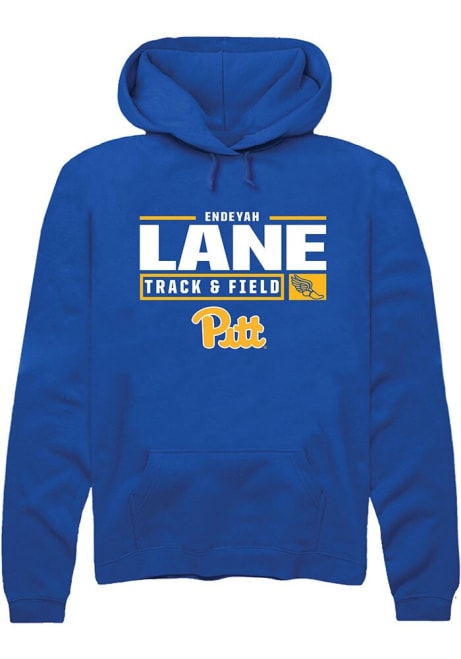 Endeyah Lane Rally Mens Blue Pitt Panthers NIL Stacked Box Hooded Sweatshirt