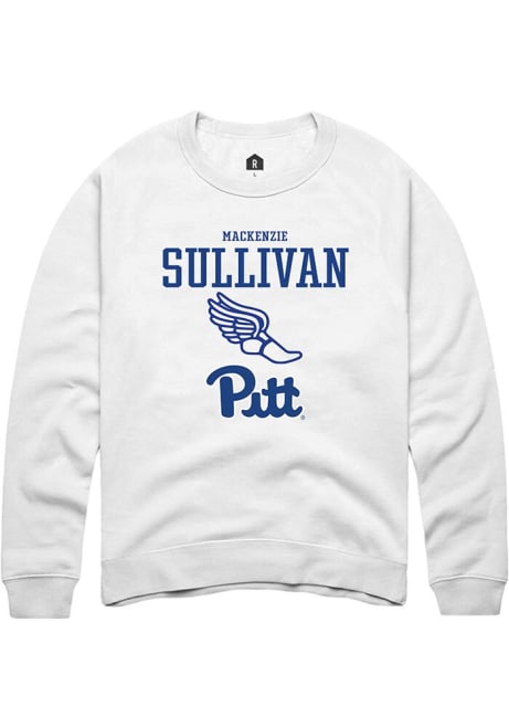 Mackenzie Sullivan Rally Mens White Pitt Panthers NIL Sport Icon Crew Sweatshirt