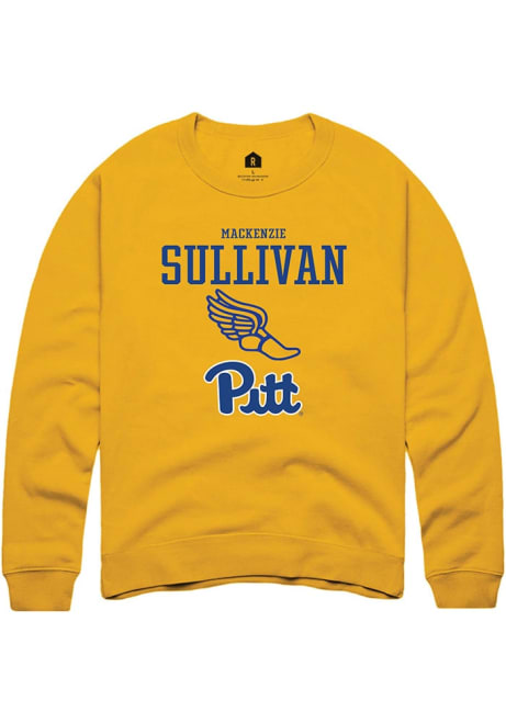 Mackenzie Sullivan Rally Mens Gold Pitt Panthers NIL Sport Icon Crew Sweatshirt