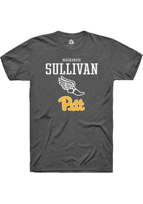 Mackenzie Sullivan Dark Grey Pitt Panthers NIL Sport Icon Short Sleeve T Shirt