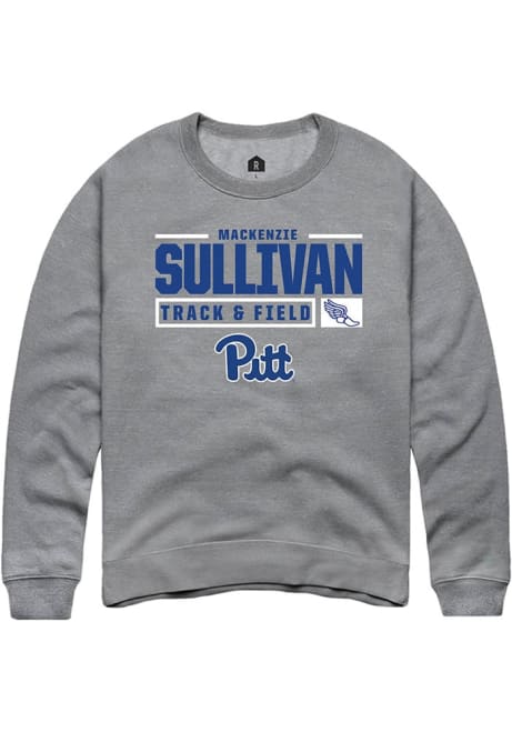 Mackenzie Sullivan Rally Mens Graphite Pitt Panthers NIL Stacked Box Crew Sweatshirt