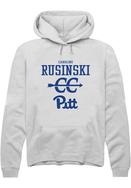 Caroline Rusinski Rally Mens White Pitt Panthers NIL Sport Icon Hooded Sweatshirt