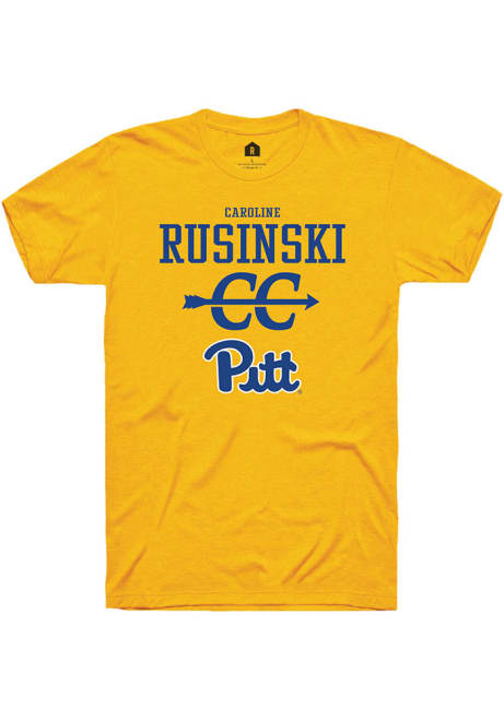 Caroline Rusinski Gold Pitt Panthers NIL Sport Icon Short Sleeve T Shirt