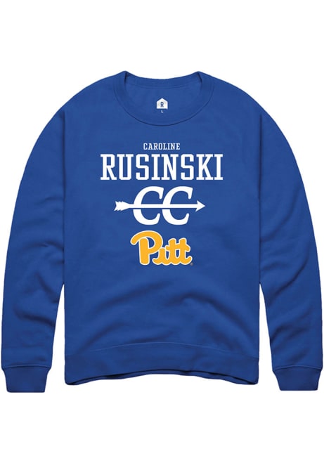 Caroline Rusinski Rally Mens Blue Pitt Panthers NIL Sport Icon Crew Sweatshirt