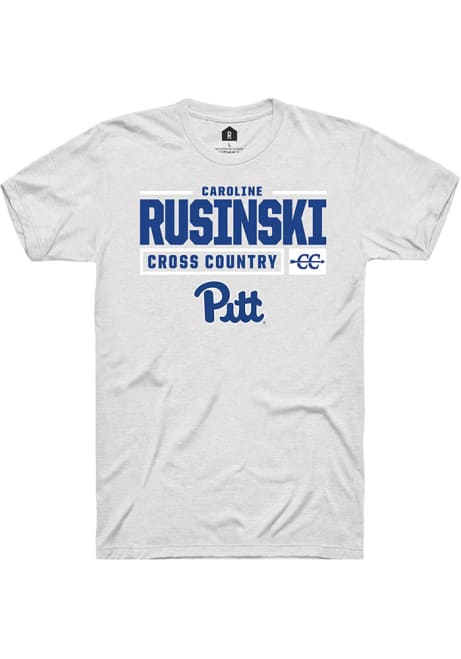 Caroline Rusinski White Pitt Panthers NIL Stacked Box Short Sleeve T Shirt