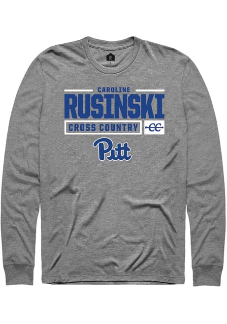 Caroline Rusinski Rally Mens Graphite Pitt Panthers NIL Stacked Box Tee