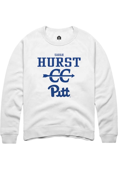 Sarah Hurst Rally Mens White Pitt Panthers NIL Sport Icon Crew Sweatshirt