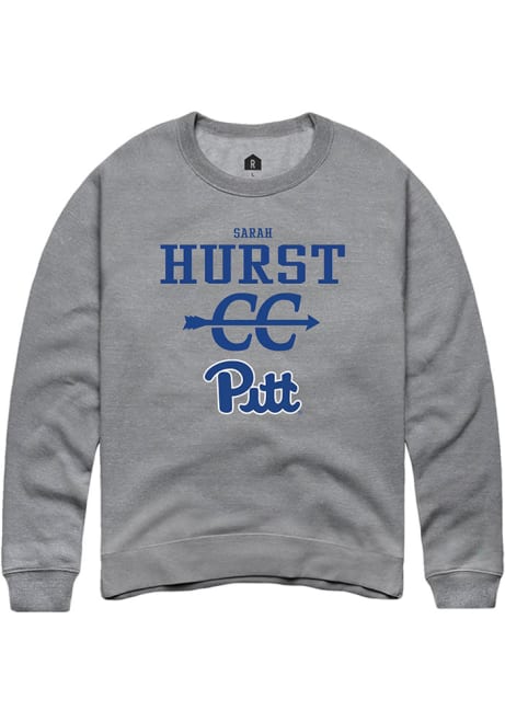 Sarah Hurst Rally Mens Graphite Pitt Panthers NIL Sport Icon Crew Sweatshirt