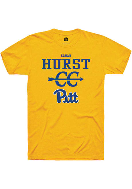 Sarah Hurst Gold Pitt Panthers NIL Sport Icon Short Sleeve T Shirt