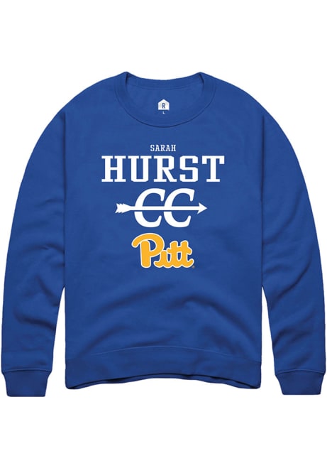 Sarah Hurst Rally Mens Blue Pitt Panthers NIL Sport Icon Crew Sweatshirt