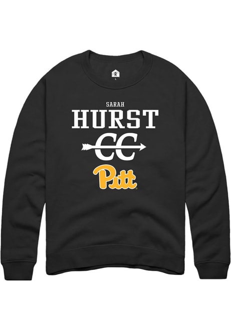 Sarah Hurst Rally Mens Black Pitt Panthers NIL Sport Icon Crew Sweatshirt