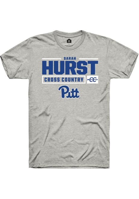 Sarah Hurst Ash Pitt Panthers NIL Stacked Box Short Sleeve T Shirt