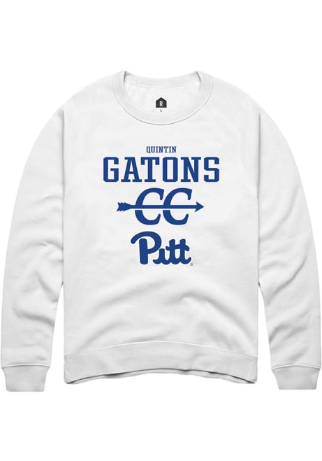 Quintin Gatons Rally Mens White Pitt Panthers NIL Sport Icon Crew Sweatshirt