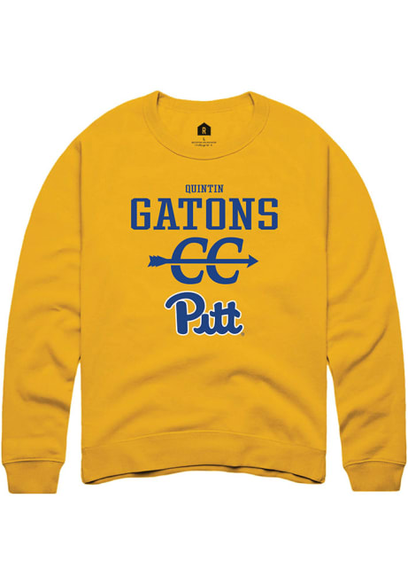 Quintin Gatons Rally Mens Gold Pitt Panthers NIL Sport Icon Crew Sweatshirt