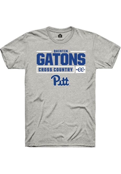 Quintin Gatons Ash Pitt Panthers NIL Stacked Box Short Sleeve T Shirt