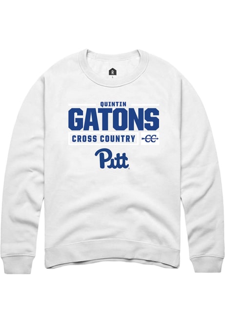 Quintin Gatons Rally Mens White Pitt Panthers NIL Stacked Box Crew Sweatshirt