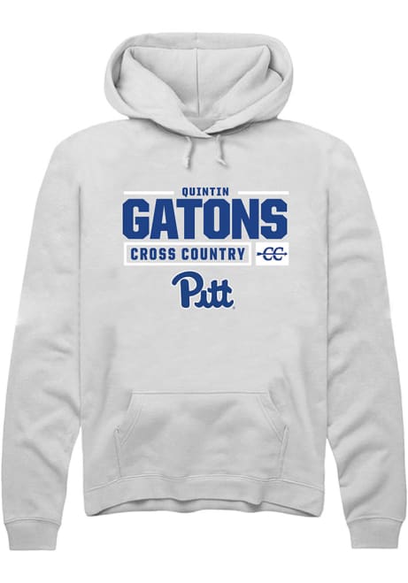 Quintin Gatons Rally Mens White Pitt Panthers NIL Stacked Box Hooded Sweatshirt