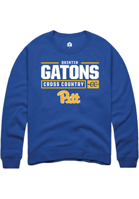 Quintin Gatons Rally Mens Blue Pitt Panthers NIL Stacked Box Crew Sweatshirt