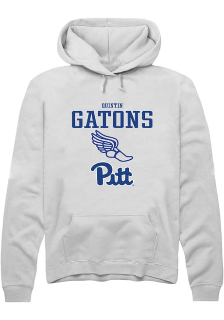 Quintin Gatons Rally Mens White Pitt Panthers NIL Sport Icon Track Hooded Sweatshirt