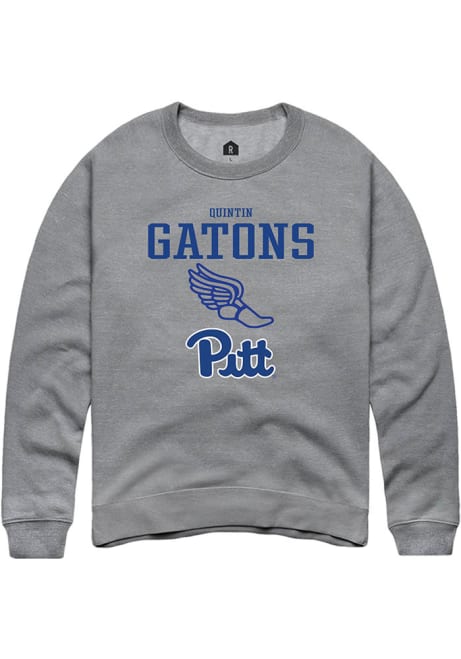 Quintin Gatons Rally Mens Graphite Pitt Panthers NIL Sport Icon Track Crew Sweatshirt