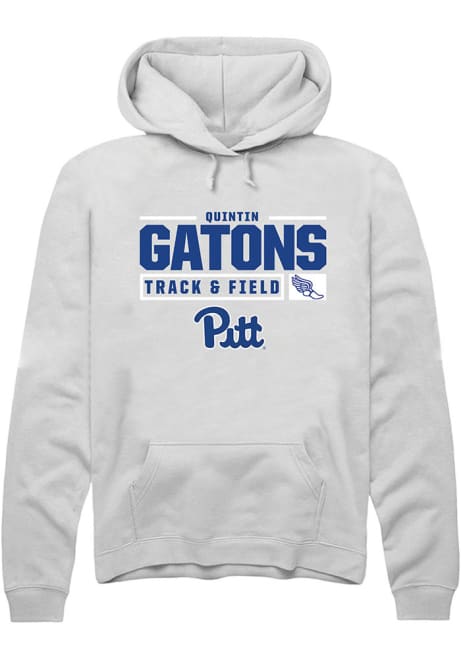 Quintin Gatons Rally Mens White Pitt Panthers NIL Stacked Box Track Hooded Sweatshirt